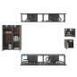 vidaXL 8-tlg. TV-Schrank-Set Schwarz Holzwerkstoff vidaXL 8-tlg. TV-Schrank-Set Schwarz Holzwerkstoff