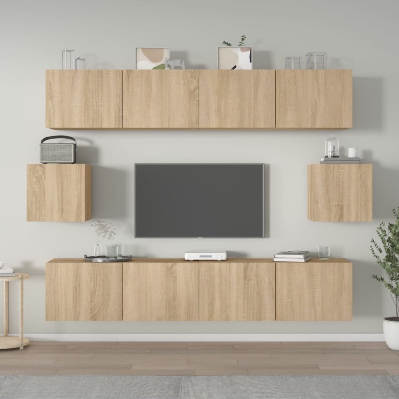 vidaXL 6-tlg. TV-Schrank-Set Sonoma-Eiche Holzwerkstoff vidaXL 6-tlg. TV-Schrank-Set Sonoma-Eiche Holzwerkstoff