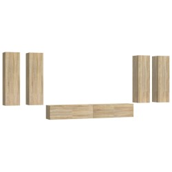 vidaXL 6-tlg. TV-Schrank-Set Sonoma-Eiche Holzwerkstoff