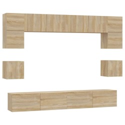 vidaXL 8-tlg. TV-Schrank-Set Sonoma-Eiche Holzwerkstoff