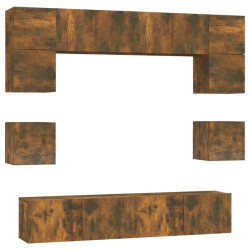 vidaXL 8-tlg. TV-Schrank-Set Räuchereiche Holzwerkstoff