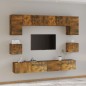 vidaXL 8-tlg. TV-Schrank-Set Räuchereiche Holzwerkstoff vidaXL 8-tlg. TV-Schrank-Set Räuchereiche Holzwerkstoff