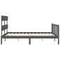 Massivholzbett mit Kopfteil Grau 160x200 cm Massivholzbett mit Kopfteil Grau 160x200 cm