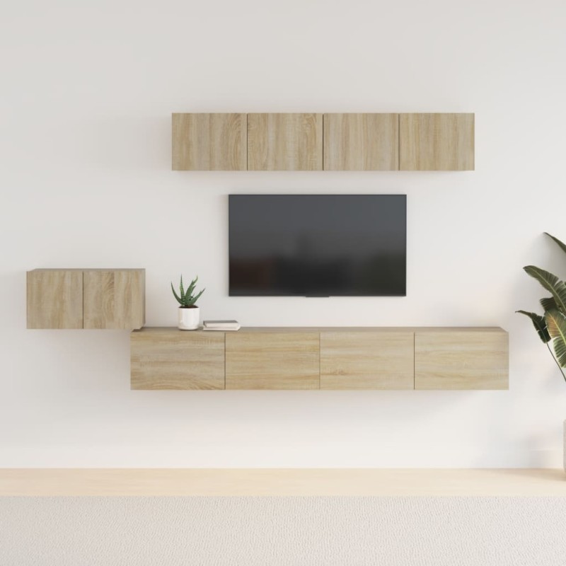 vidaXL 5-tlg. TV-Schrank-Set Sonoma-Eiche Holzwerkstoff vidaXL 5-tlg. TV-Schrank-Set Sonoma-Eiche Holzwerkstoff
