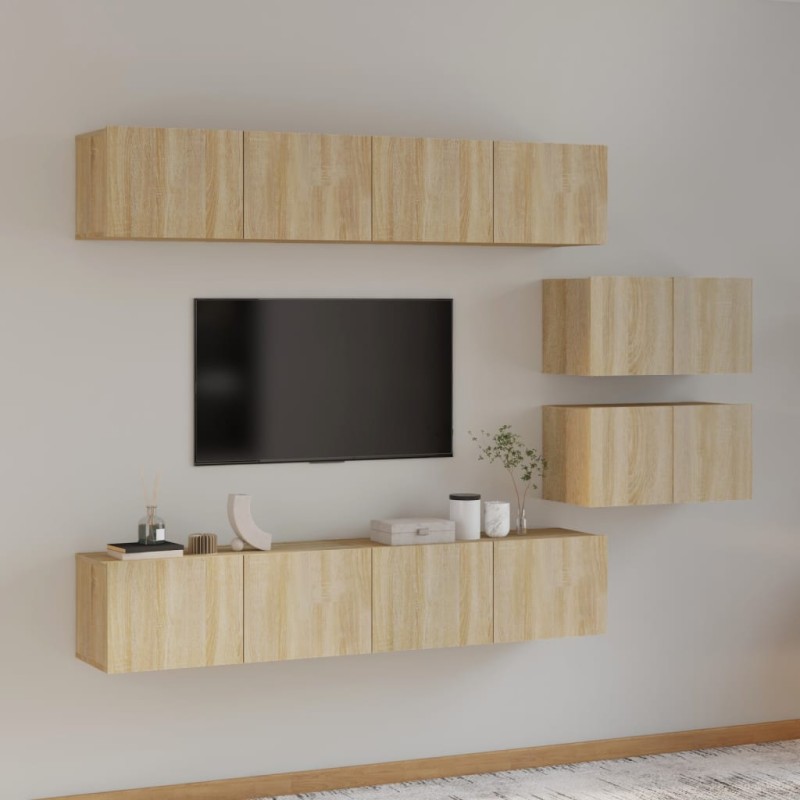vidaXL 6-tlg. TV-Schrank-Set Sonoma-Eiche Holzwerkstoff vidaXL 6-tlg. TV-Schrank-Set Sonoma-Eiche Holzwerkstoff