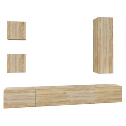 vidaXL 5-tlg. TV-Schrank-Set Sonoma-Eiche Holzwerkstoff