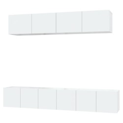 vidaXL 5-tlg. TV-Schrank-Set Hochglanz-Weiß Holzwerkstoff