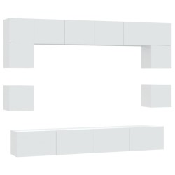 vidaXL 8-tlg. TV-Schrank-Set Weiß Holzwerkstoff