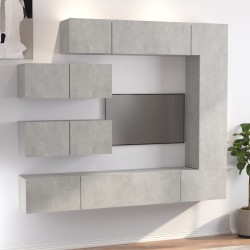vidaXL 7-tlg. TV-Schrank-Set Betongrau Holzwerkstoff