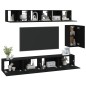 vidaXL 6-tlg. TV-Schrank-Set Schwarz Holzwerkstoff vidaXL 6-tlg. TV-Schrank-Set Schwarz Holzwerkstoff