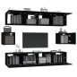 vidaXL 6-tlg. TV-Schrank-Set Schwarz Holzwerkstoff vidaXL 6-tlg. TV-Schrank-Set Schwarz Holzwerkstoff