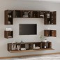 vidaXL 8-tlg. TV-Schrank-Set Braun Eichen-Optik Holzwerkstoff vidaXL 8-tlg. TV-Schrank-Set Braun Eichen-Optik Holzwerkstoff