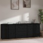vidaXL Sideboard Schwarz 230x35x80 cm Massivholz Kiefer vidaXL Sideboard Schwarz 230x35x80 cm Massivholz Kiefer