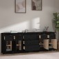 vidaXL Sideboard Schwarz 230x35x80 cm Massivholz Kiefer vidaXL Sideboard Schwarz 230x35x80 cm Massivholz Kiefer