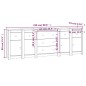 vidaXL Sideboard Schwarz 230x35x80 cm Massivholz Kiefer vidaXL Sideboard Schwarz 230x35x80 cm Massivholz Kiefer