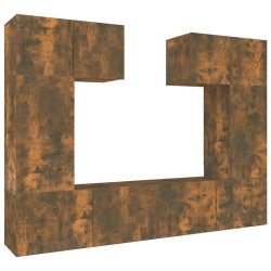 vidaXL 6-tlg. TV-Schrank-Set Räuchereiche Holzwerkstoff