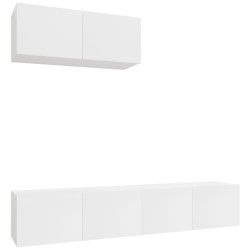 vidaXL 3-tlg. TV-Schrank-Set Hochglanz-Weiß Holzwerkstoff