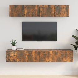 vidaXL 5-tlg. TV-Schrank-Set Räuchereiche Holzwerkstoff
