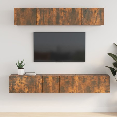 vidaXL 5-tlg. TV-Schrank-Set Räuchereiche Holzwerkstoff