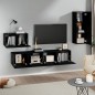 vidaXL 4-tlg. TV-Schrank-Set Schwarz Holzwerkstoff vidaXL 4-tlg. TV-Schrank-Set Schwarz Holzwerkstoff