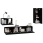 vidaXL 4-tlg. TV-Schrank-Set Schwarz Holzwerkstoff vidaXL 4-tlg. TV-Schrank-Set Schwarz Holzwerkstoff