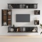 vidaXL 8-tlg. TV-Schrank-Set Schwarz Holzwerkstoff vidaXL 8-tlg. TV-Schrank-Set Schwarz Holzwerkstoff