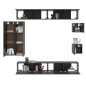 vidaXL 8-tlg. TV-Schrank-Set Schwarz Holzwerkstoff vidaXL 8-tlg. TV-Schrank-Set Schwarz Holzwerkstoff