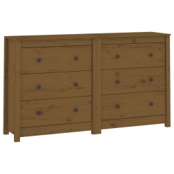 vidaXL Sideboard Honigbraun 140x35x80 cm Massivholz Kiefer