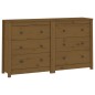 vidaXL Sideboard Honigbraun 140x35x80 cm Massivholz Kiefer vidaXL Sideboard Honigbraun 140x35x80 cm Massivholz Kiefer