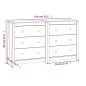 vidaXL Sideboard Honigbraun 140x35x80 cm Massivholz Kiefer vidaXL Sideboard Honigbraun 140x35x80 cm Massivholz Kiefer