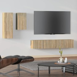 vidaXL 4-tlg. TV-Schrank-Set Sonoma-Eiche Holzwerkstoff