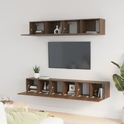 vidaXL 5-tlg. TV-Schrank-Set Braun Eichen-Optik Holzwerkstoff