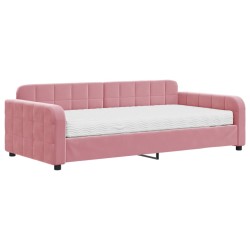 vidaXL Tagesbett mit Matratze Rosa 100x200 cm Samt