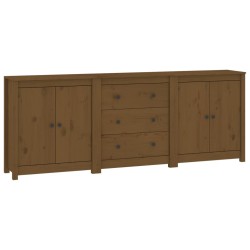 vidaXL Sideboard Honigbraun 210x35x80 cm Massivholz Kiefer