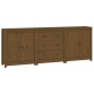 vidaXL Sideboard Honigbraun 210x35x80 cm Massivholz Kiefer vidaXL Sideboard Honigbraun 210x35x80 cm Massivholz Kiefer