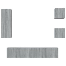 vidaXL 5-tlg. TV-Schrank-Set Grau Sonoma Holzwerkstoff