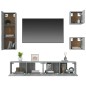 vidaXL 5-tlg. TV-Schrank-Set Grau Sonoma Holzwerkstoff vidaXL 5-tlg. TV-Schrank-Set Grau Sonoma Holzwerkstoff