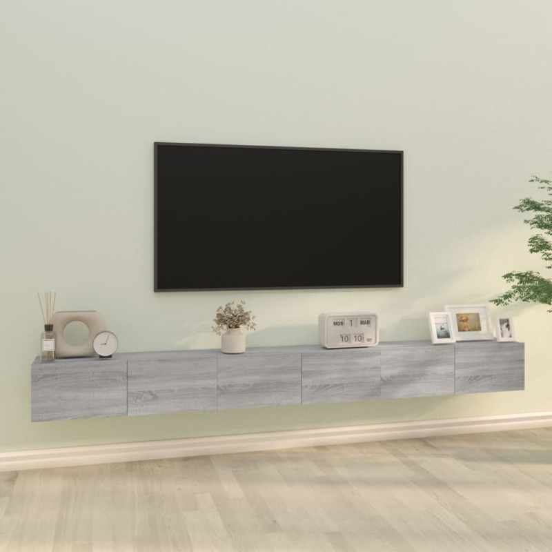 vidaXL 3-tlg. TV-Schrank-Set Grau Sonoma Holzwerkstoff vidaXL 3-tlg. TV-Schrank-Set Grau Sonoma Holzwerkstoff