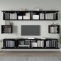vidaXL 6-tlg. TV-Schrank-Set Schwarz Holzwerkstoff vidaXL 6-tlg. TV-Schrank-Set Schwarz Holzwerkstoff