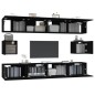vidaXL 6-tlg. TV-Schrank-Set Schwarz Holzwerkstoff vidaXL 6-tlg. TV-Schrank-Set Schwarz Holzwerkstoff