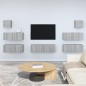 vidaXL 7-tlg. TV-Schrank-Set Grau Sonoma Holzwerkstoff vidaXL 7-tlg. TV-Schrank-Set Grau Sonoma Holzwerkstoff
