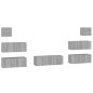 vidaXL 7-tlg. TV-Schrank-Set Grau Sonoma Holzwerkstoff vidaXL 7-tlg. TV-Schrank-Set Grau Sonoma Holzwerkstoff