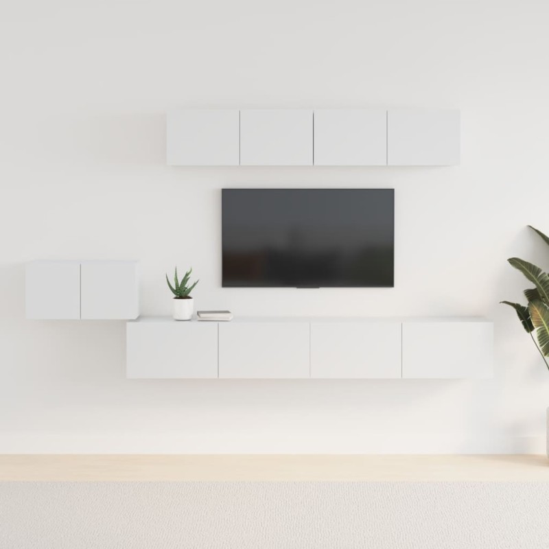 vidaXL 5-tlg. TV-Schrank-Set Hochglanz-Weiß Holzwerkstoff vidaXL 5-tlg. TV-Schrank-Set Hochglanz-Weiß Holzwerkstoff
