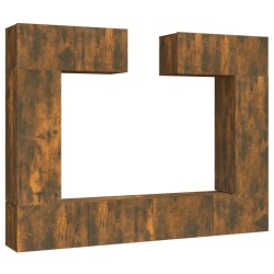 vidaXL 6-tlg. TV-Schrank-Set Räuchereiche Holzwerkstoff