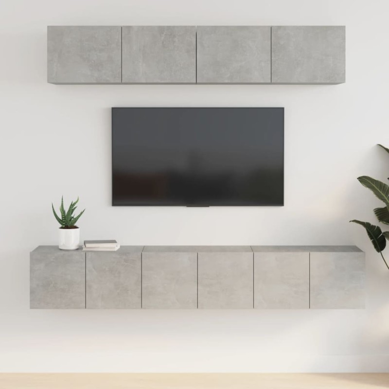 vidaXL 5-tlg. TV-Schrank-Set Betongrau Holzwerkstoff vidaXL 5-tlg. TV-Schrank-Set Betongrau Holzwerkstoff