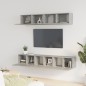 vidaXL 5-tlg. TV-Schrank-Set Betongrau Holzwerkstoff vidaXL 5-tlg. TV-Schrank-Set Betongrau Holzwerkstoff