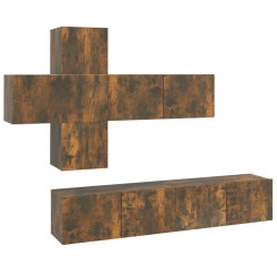 vidaXL 7-tlg. TV-Schrank-Set Räuchereiche Holzwerkstoff