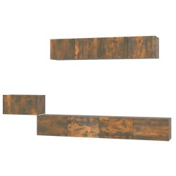 vidaXL 5-tlg. TV-Schrank-Set Räuchereiche Holzwerkstoff