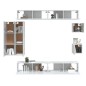 vidaXL 8-tlg. TV-Schrank-Set Hochglanz-Weiß Holzwerkstoff vidaXL 8-tlg. TV-Schrank-Set Hochglanz-Weiß Holzwerkstoff