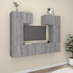vidaXL 6-tlg. TV-Schrank-Set Grau Sonoma Holzwerkstoff